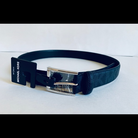 Michael Kors Signature Dress Black Belt 34” NWT main image 3